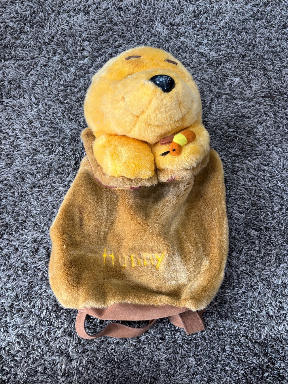 Vintage Disney Winnie the Pooh Plush Backpack | "Hunny" Pot & Bee